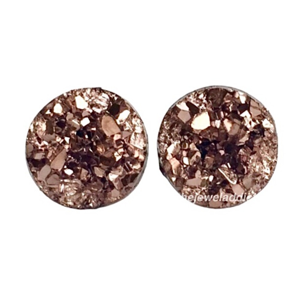 3 for 15🎀sm rose gold faux Druzy studs